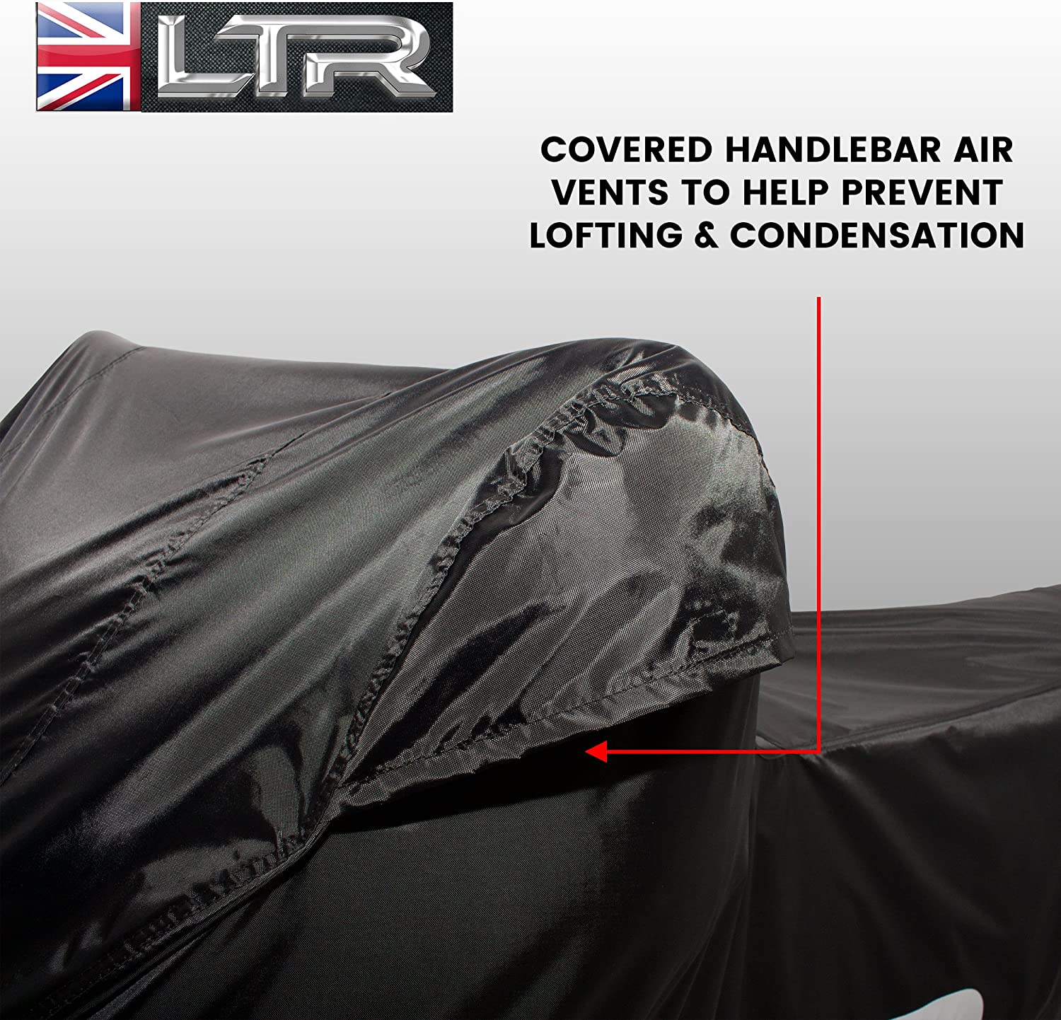 XXL Motorbike Cover Top Box by LTR, Black, XXL Top Box - Image 4