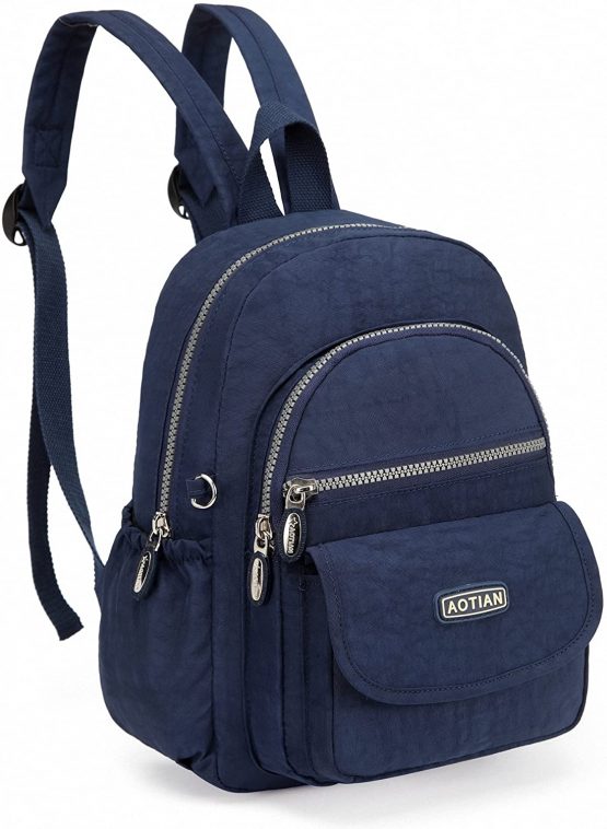AOTIAN Nylon Lightweight Sturdy Little Casual Backpack 7 L Deep Blue - Image 4