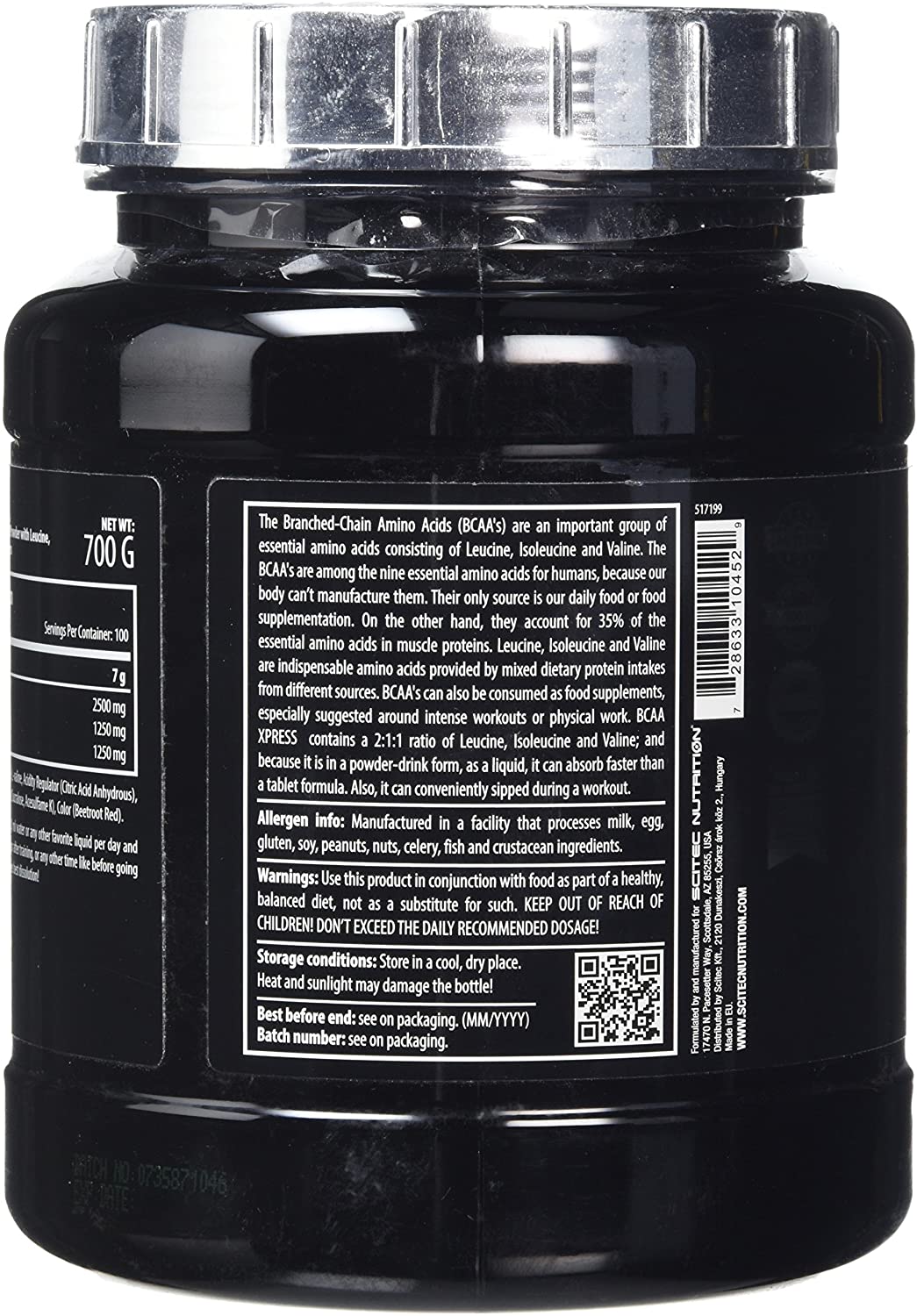 Scitec Nutrition BCAA Xpress, Sugar, Gluten & Lactose-Free, 5g Pure BCAA, Muscle Recovery & Growth, 2:1:1 Amino Acid Ratio - Image 2