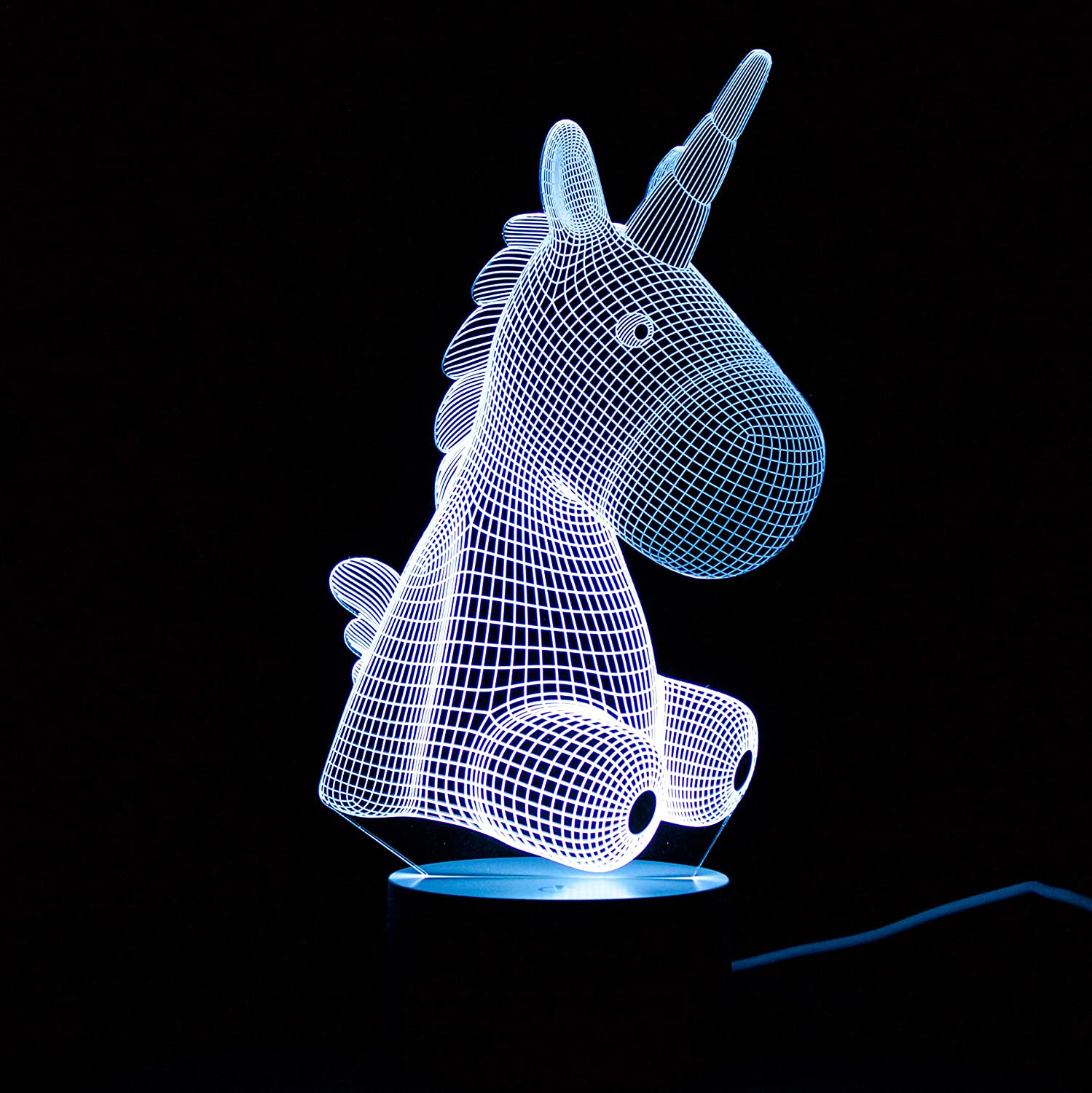 Unicorn 3D Optical Illusion Night Light. Touch Control. USB Powered - Image 2