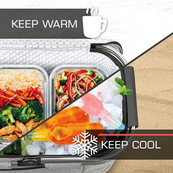 bomoe Insulated Picnic Basket – Foldable Thermal Basket 22 Litre – Thermal Cooler Bag Picnic Cool Bag with 16h Cooling Function & Collapsible Carrying Handle – Shopping Bag – Icebreezer K37 - Image 4