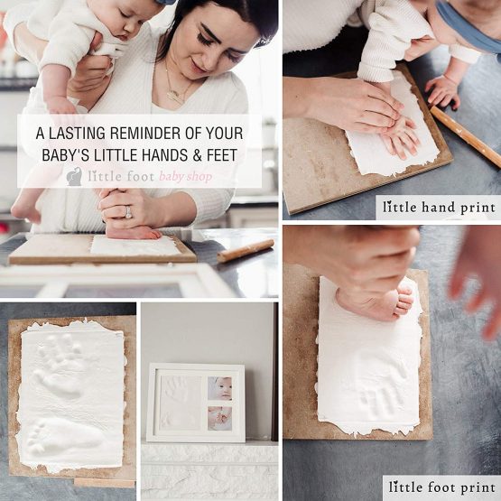 Baby Shower Gifts (UK Company) Baby Footprint Kit and Handprint Picture Frame Photo Frame Baby Gifts New Baby Boy Gift Newborn Essentials Baby Girl Milestone Album Personalised - Image 3
