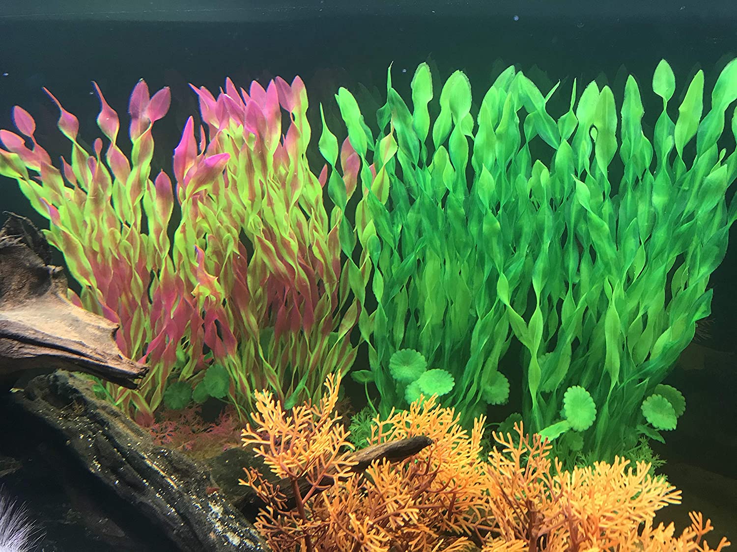 BEGONDIS 2 Pcs Artificial Water Plants, Fish Tank Aquarium