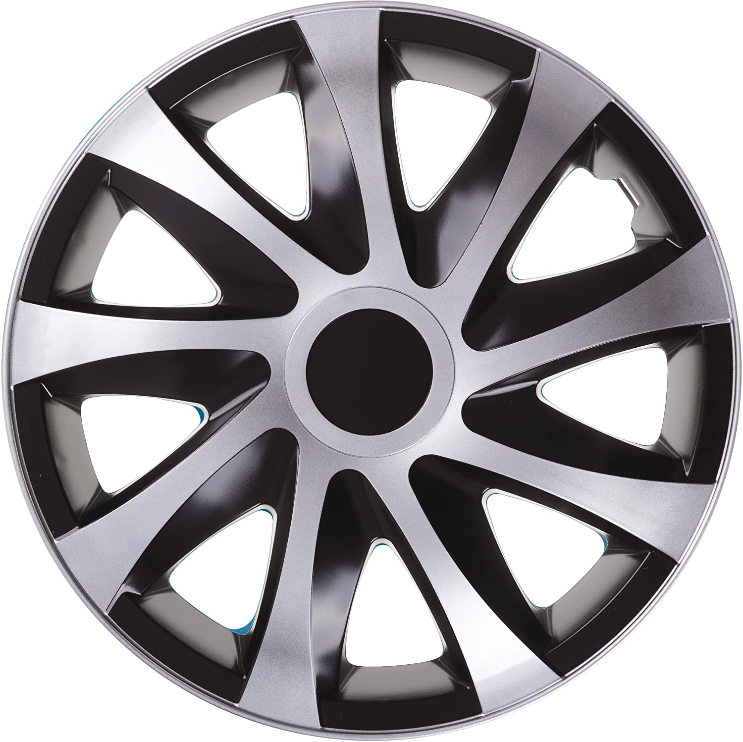 NRM Draco CS Black/Silver 15 Inch (4 x Universal Wheel Trims/Hubcaps), black silver, 15" inches