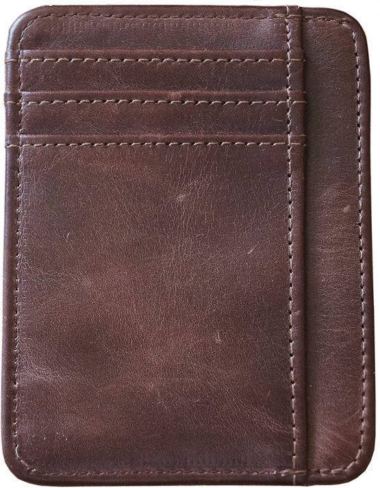 GERMANUS Credit Card Wallet Case Handmade from Genuine Leather (Dark Brown) - Image 2