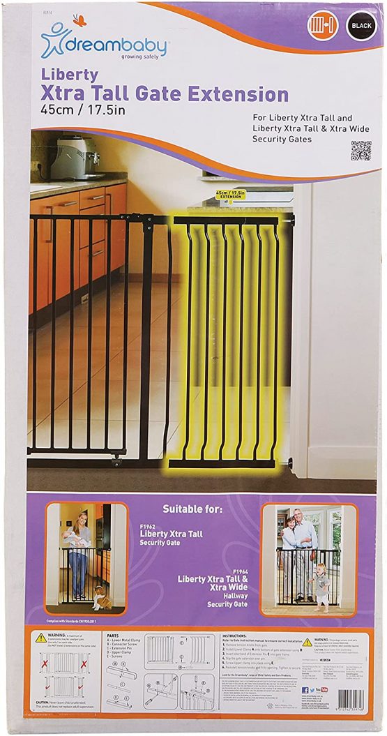 Dreambaby Liberty Tall Wide Gate Extension (45 cm, Black) - Image 2