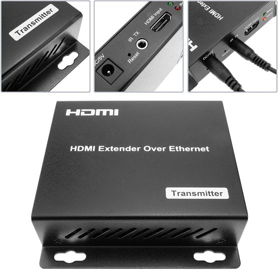 BeMatik HDMI Extender FullHD 1080p over Cat.5e Cat.6 120m Ethernet Cable - Transmitter (HB025) - Image 2