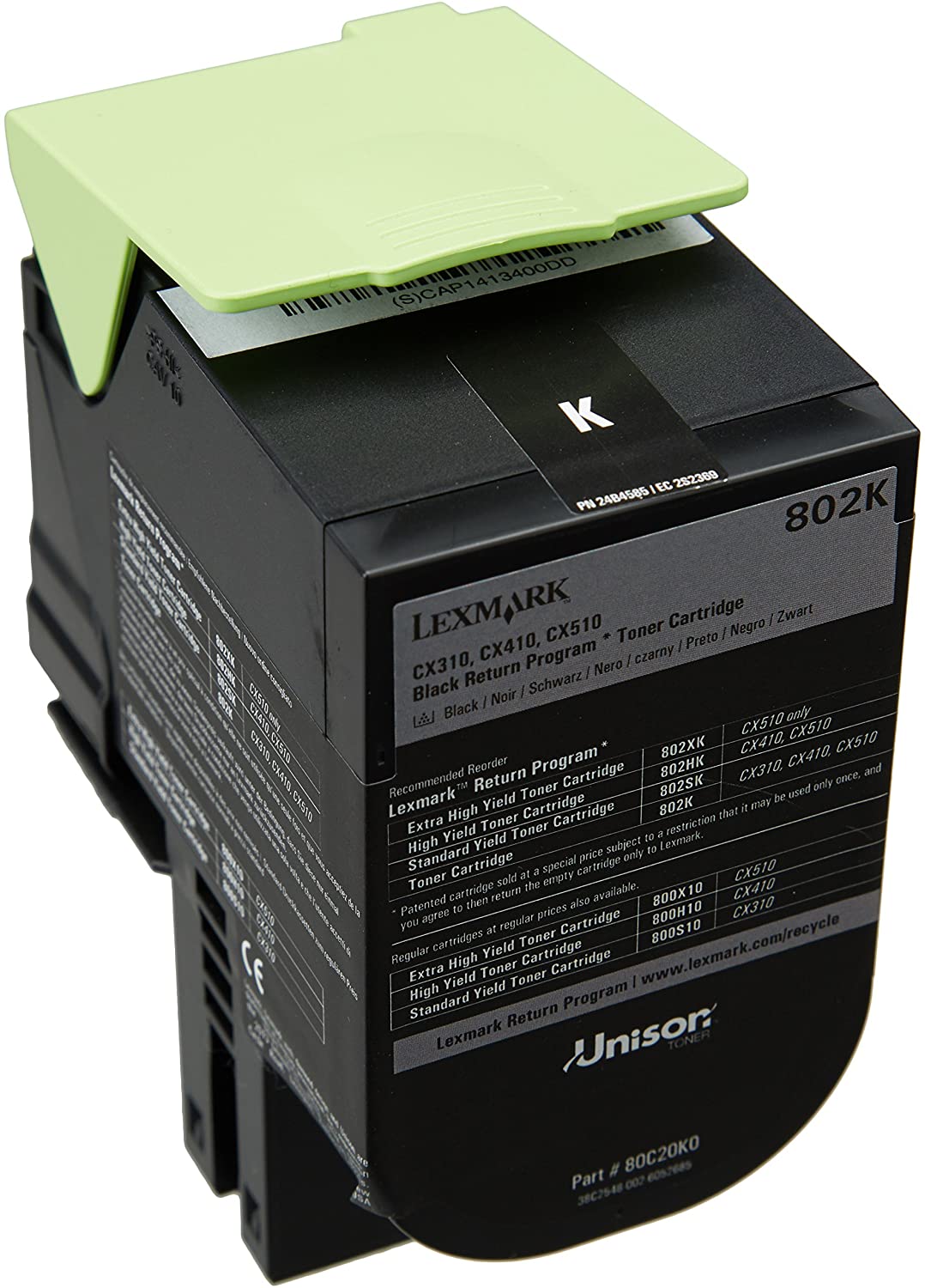 Lexmark Blk Tnr Cart 1K RP 80C20K0, Black, 802k