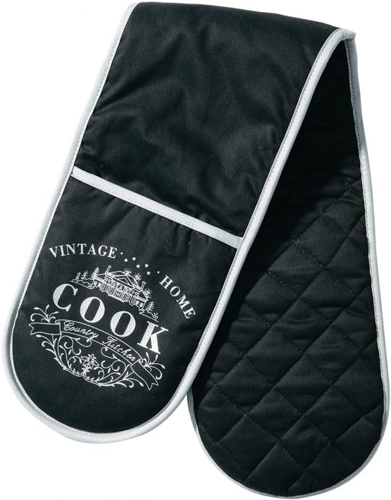 Premier Housewares 100% Cotton Oven Glove Double Oven Gloves Double Oven Mitt Heat Resistant Oven Gloves 83 X 2 X 18 Cm