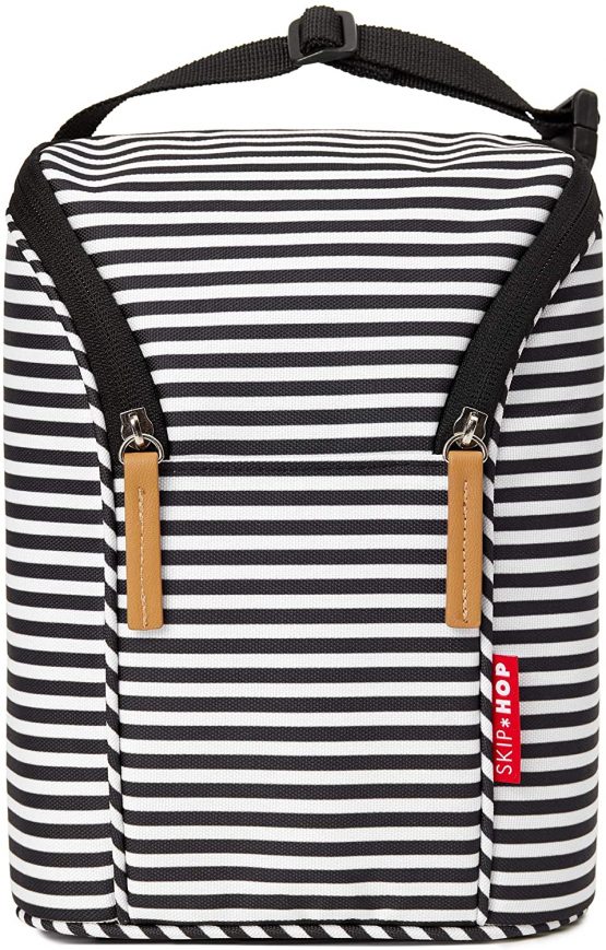 Skip Hop Double Bottle Bag, Black/White