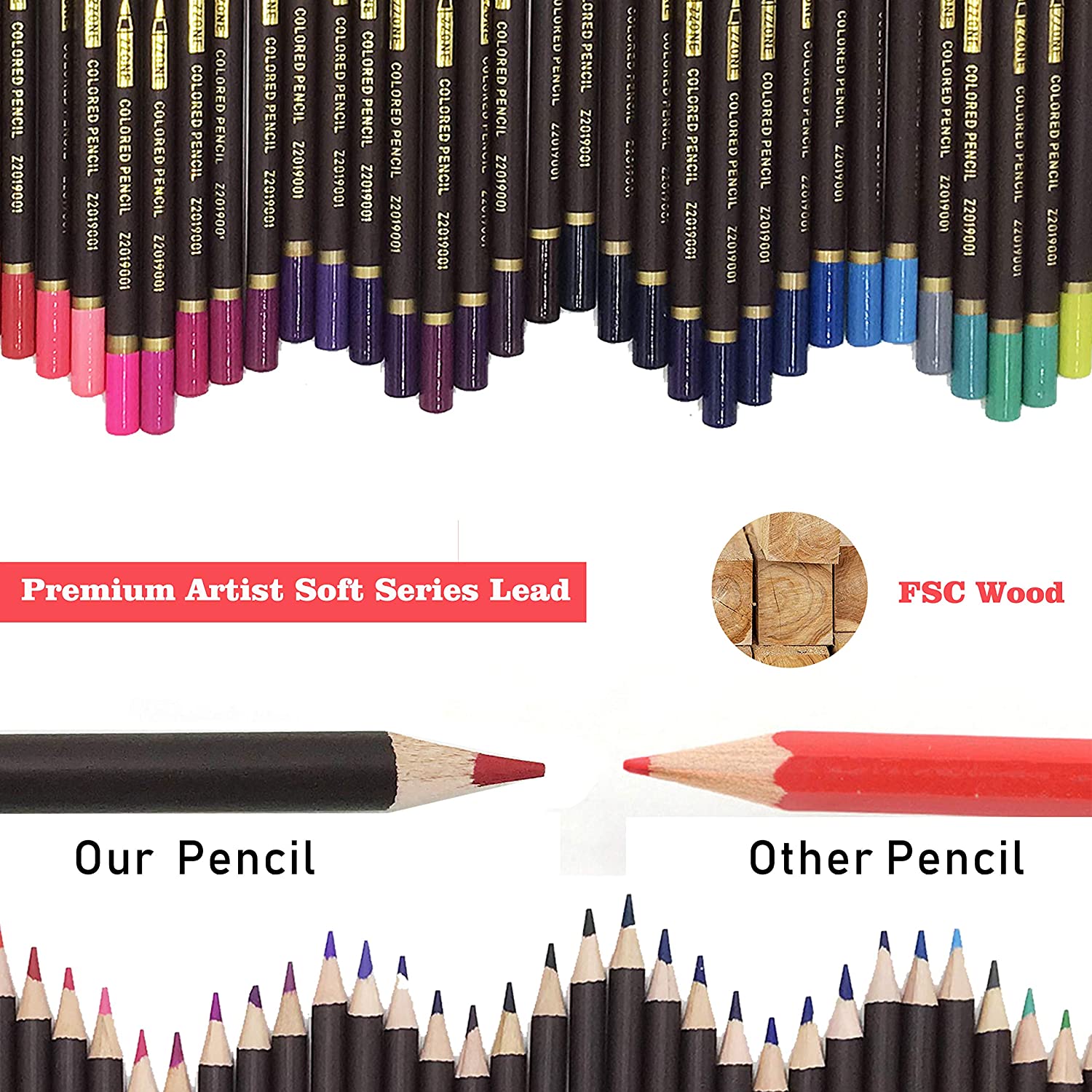 WGOT Drawing Pencils, 72 Pieces Sketch Pencils and Coloured Pencils - for Colouring and Drawing - Ideal for Artists Adults - Image 3