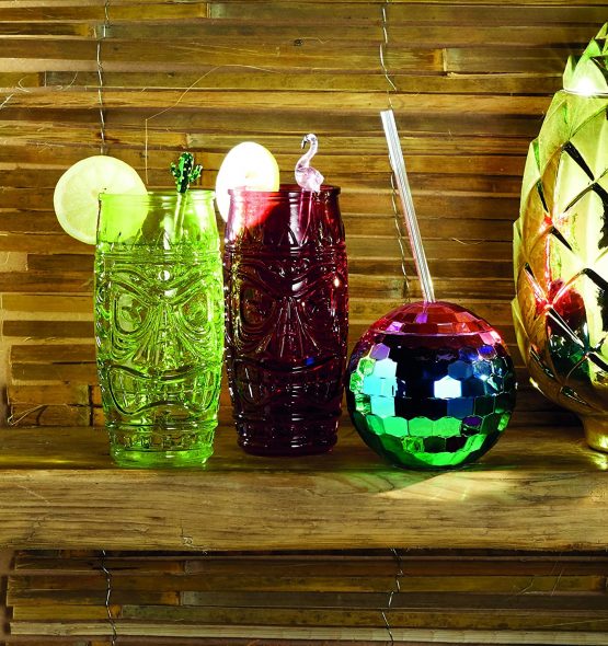 BarCraft BCSTIRASTD Tropical Chic Novelty Glass Cocktail Stirrers (Set of 6) - Image 2