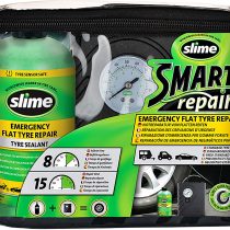 Slime CRK0305-IN Flat Tyre Puncture Repair, Smart Repair, Emergency Kit for Car Tyres, Includes Sealant and Tyre Inflator Pump, Suitable for Cars and Other Highway Vehicles, 15 Min Fix