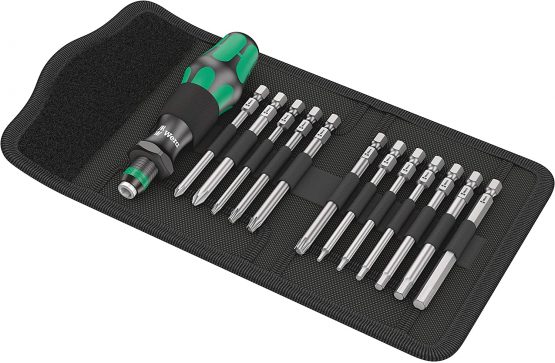 Wera Unisex's Bicycle 2, Kraftform Kompakt Interchangeable Screwdriver Set 05004171001 Universal Tool 13 Pieces, Black, 13pc