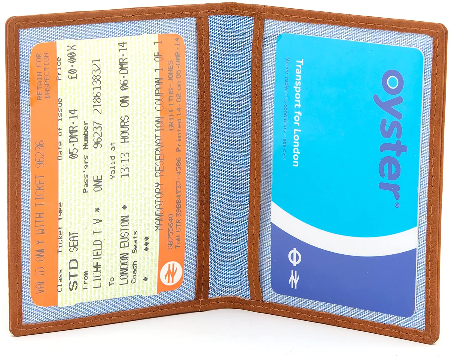 Gryphen The Hoxton Leather Oyster Card/Travel Pass Holder (Tan) - Image 3