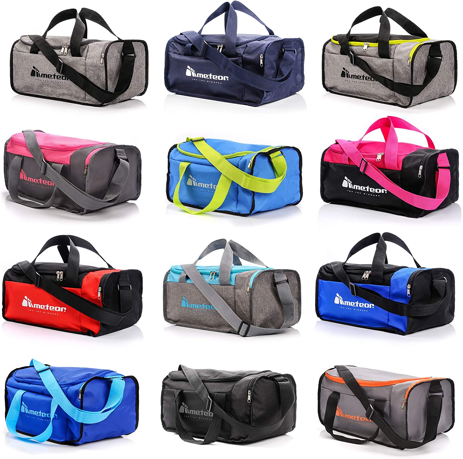 meteor Gym Bag Womens & Mens 20l, Lightweight Sports Holdall with Shoe Compartment & Shoulder Strap, Unisex Travel Duffel
