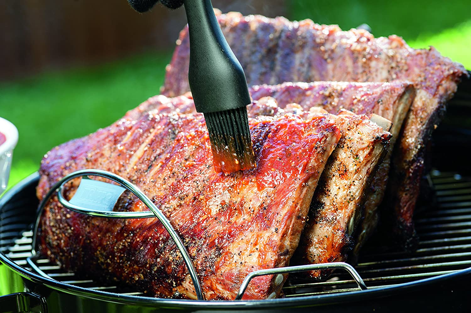 Weber Rib Rack, Holds up to 5 Rib Racks/Spare Ribs, Non-Stick Stainless Steel, Dishwasher Safe - Image 3