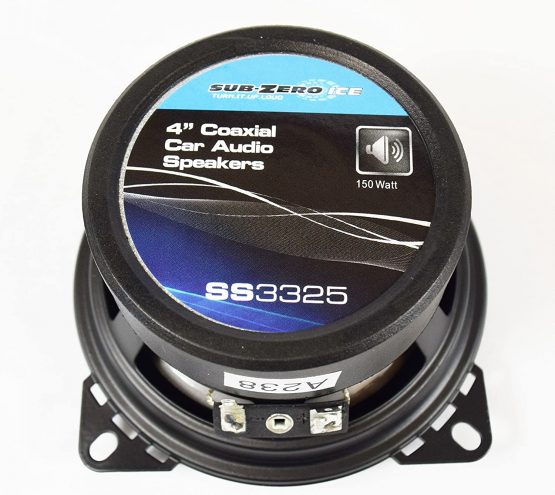 SUB ZERO SS3325 Ice 4-inch Coaxial 150W Speakers for In-Car Stereo Music, Black - Image 3