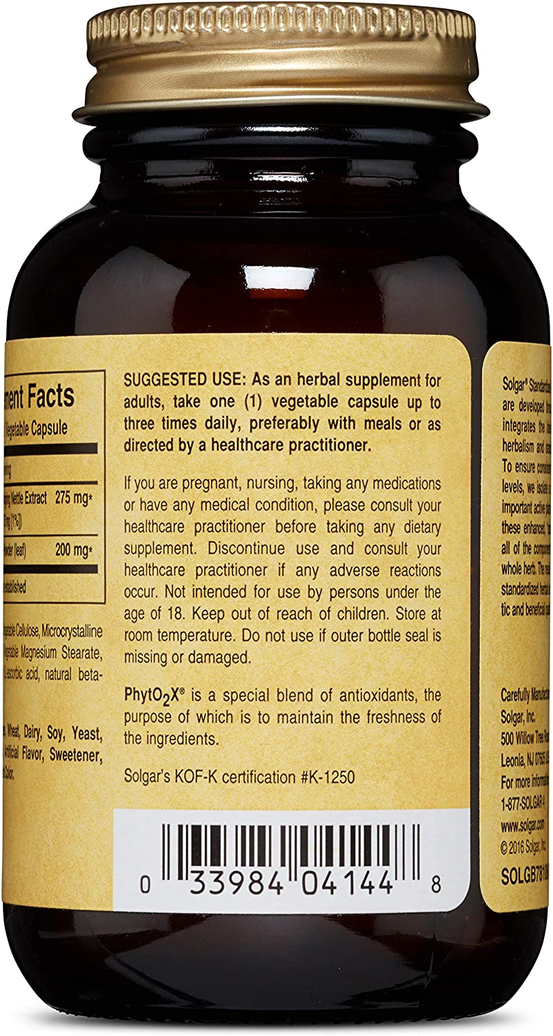 Solgar Nettle Leaf Extract Vegetable Capsules - Pack of 60 - Rich in Antioxidants - Vegan and Kosher, 60 count (Pack of 1) - Image 3