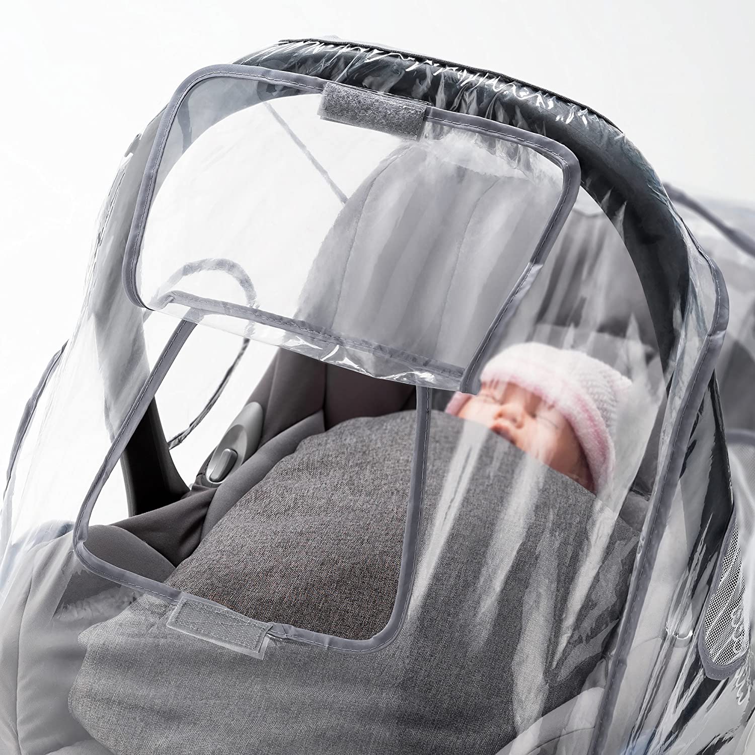ZAMBOO Universal Car Seat Rain Cover with Quick-Access Window (to fit Maxi COSI/Cybex/Graco/Joie/Nuna e.g.) - Image 3