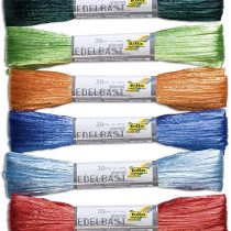 Folia 921009 - Synthetic Raffia 30 m in one piece, 10 Bundles in 10 Colours Assorted