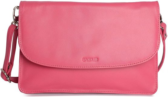 SADDLER Womens Real Leather Slim Cross Body Purse Clutch with Detachable Strap | Ladies Sling Bag - Perfect for Cell Phone, Cosmetics and Travel Cards | Gift Boxed