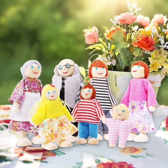 Kids B Crafty Dolls House Accessories, Wooden Dolls House, Dolls House People. 7 - Happy Family People Figures, Imagination Birthday Present Toy For Children Toddlers - Image 2