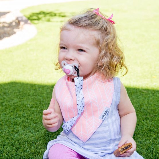 Dodo Babies Baby Bandana Drool Bib Set - 4pc Infant Bibs with 2 Pacifier Clips, Binky Case, Gift-Ready Bag - Soft Absorbent Cotton with Polyester Back - Adjustable Buttons to Fit 3-24 -Month Old Girls - Image 4