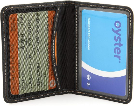 Leather Travel Pass/Oyster Card Holder with Contrast Stitching by 1642 - Image 3
