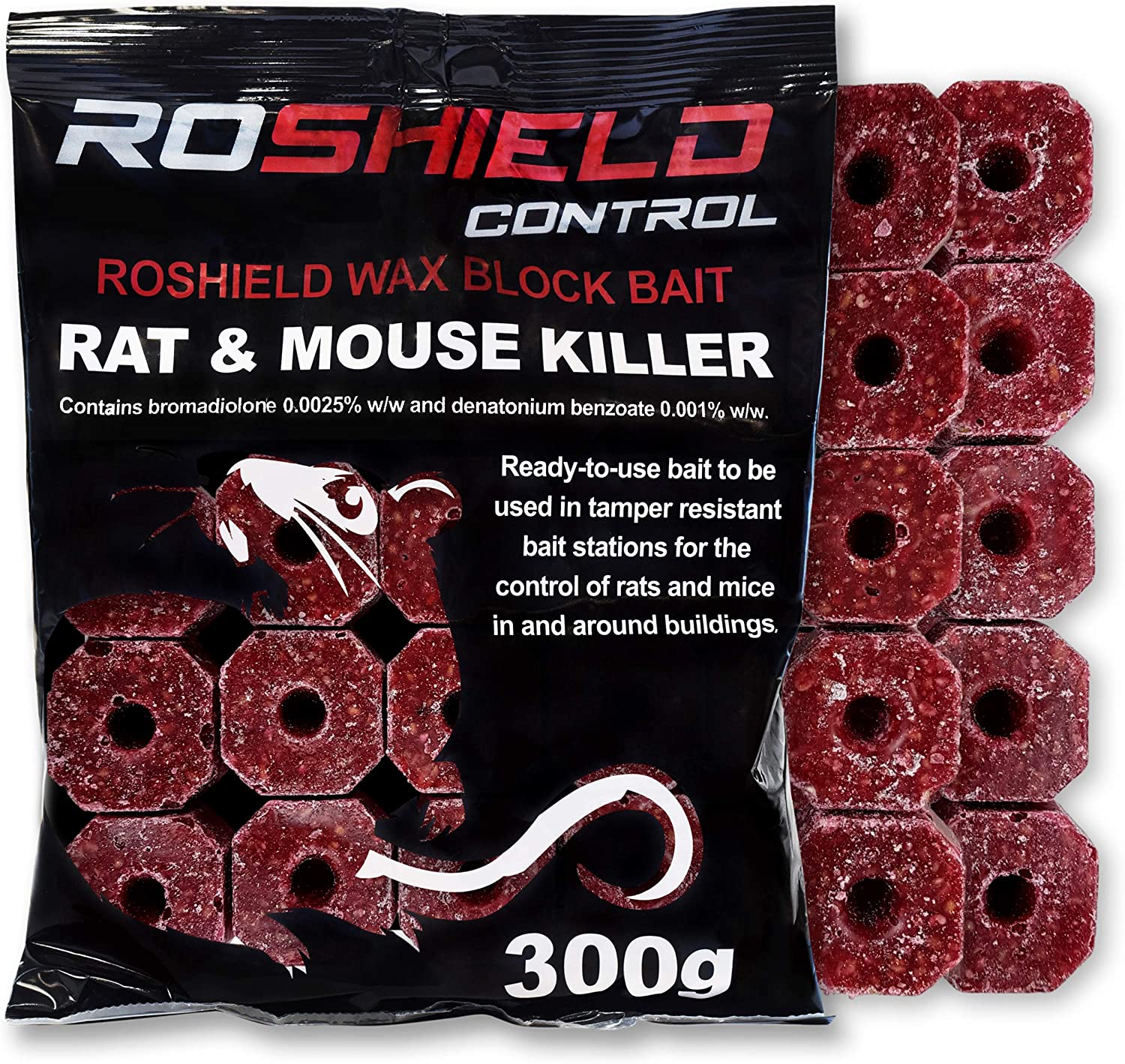 Roshield 600g Wax Block Bait for Rat & Mouse Killer Poison Control, Indoor - Image 2