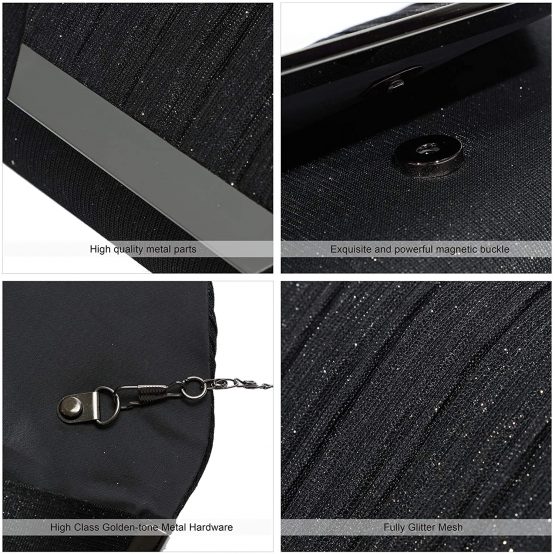 Evening Bags Ladies,Gold Women Clutch,Silver Evening Bag for Women Shining Evening Handbag for Women Girls Work - Image 4