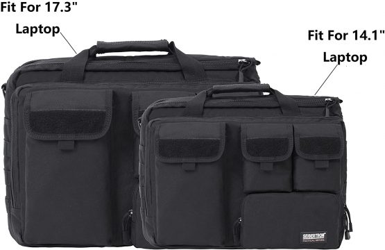 Seibertron Pro- Multifunction Mens Military Tactical Outdoor Shoulder Messenger Laptop Bag Handbags Briefcase Satchel Crossbody Sling Case Large Enough For 17.3" 17.3-Inch 2 Years Warranty Black - Image 2