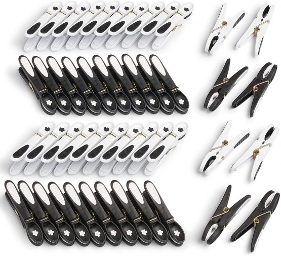 culiclean Non Slip Clothes/Laundry Pegs (48 pieces, black-white/white-black)