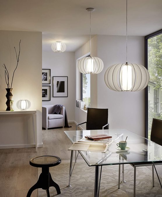 EGLO Stellato 2 Ceiling Light 1-Bulb Vintage Modern Living Room Lamp Made of Steel, Wood and Glass in White, Kitchen Lamp, Hallway Lamp Ceiling with E27 Socket - Image 3