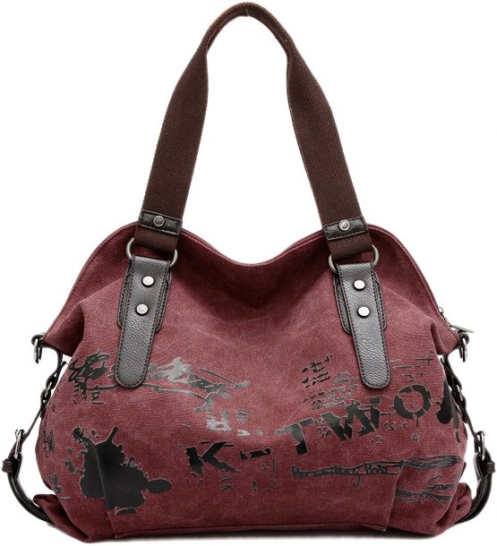 Chikencall Women Ladies Bags Casual Vintage Hobo Canvas Mulit-Pocket Daily Purse Messenger Top Handle Shoulder Large Tote Shopper Handbag Shopping Graffiti European Style Bags