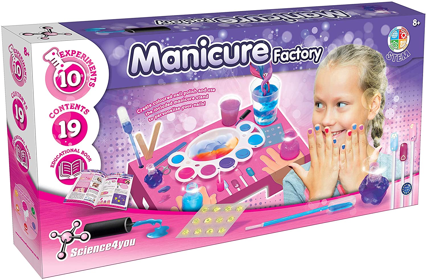 Science 4 You - DOM Manicure Factory Childrens Educational Science kit for Kids Aged 8+, Multi-Colour, Multicolor