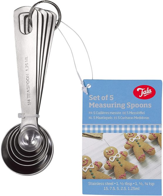 Tala Stainless Steel Measuring Spoons, 5 Piece Set for Measuring Dry and Liquids - Image 2