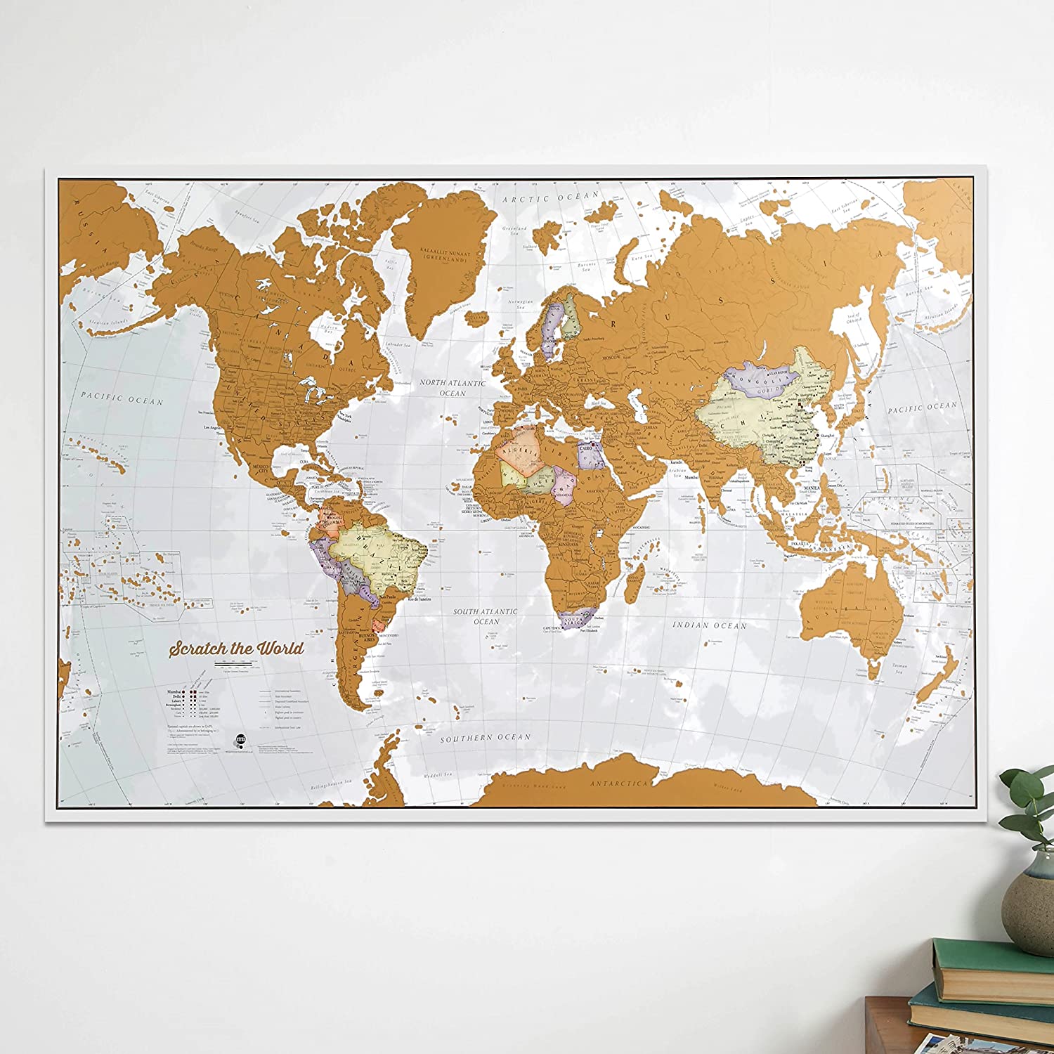 Scratch The World® Travel Map, Scratch Off World Map Poster with Gift Tube, X-Large, 84 x 59 cm, Maps International - Image 3