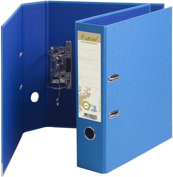 Exacompta Forever Prem'Touch Lever Arch File, A4, 80 mm spine - Light Blue - Image 4