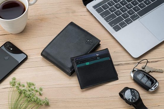 Leather Wallet for Men by Wasama | Black | Classic bi-fold Style, Removable Card Holder, Durable | RFID Protection | The Classic Plus - Nightfall Black - Image 2