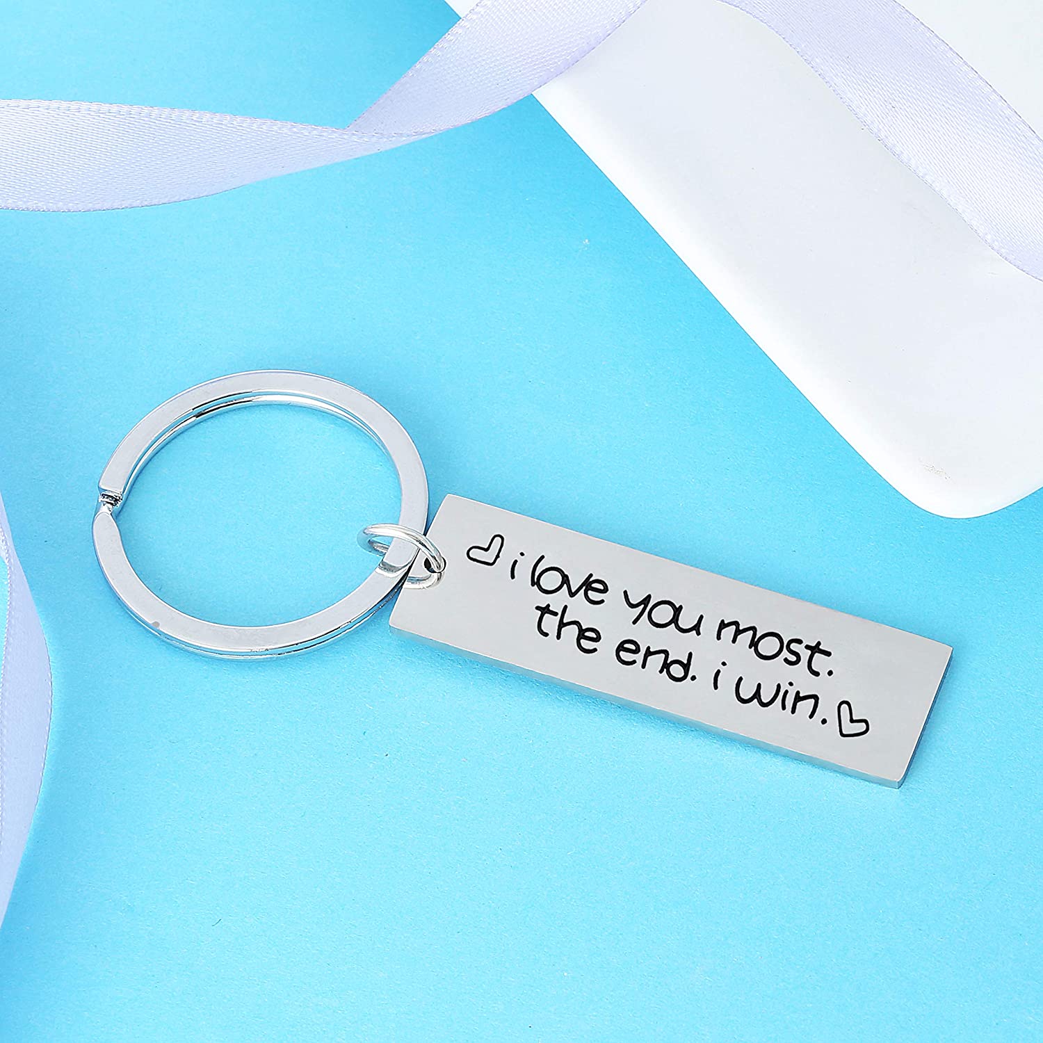 Nimteve Couples Gifts Husband Keyring Valentines Day Gifts for Him Her Boyfriend Gifts Anniversary Keyring Girlfriend Gifts (I Love You Most) - Image 2