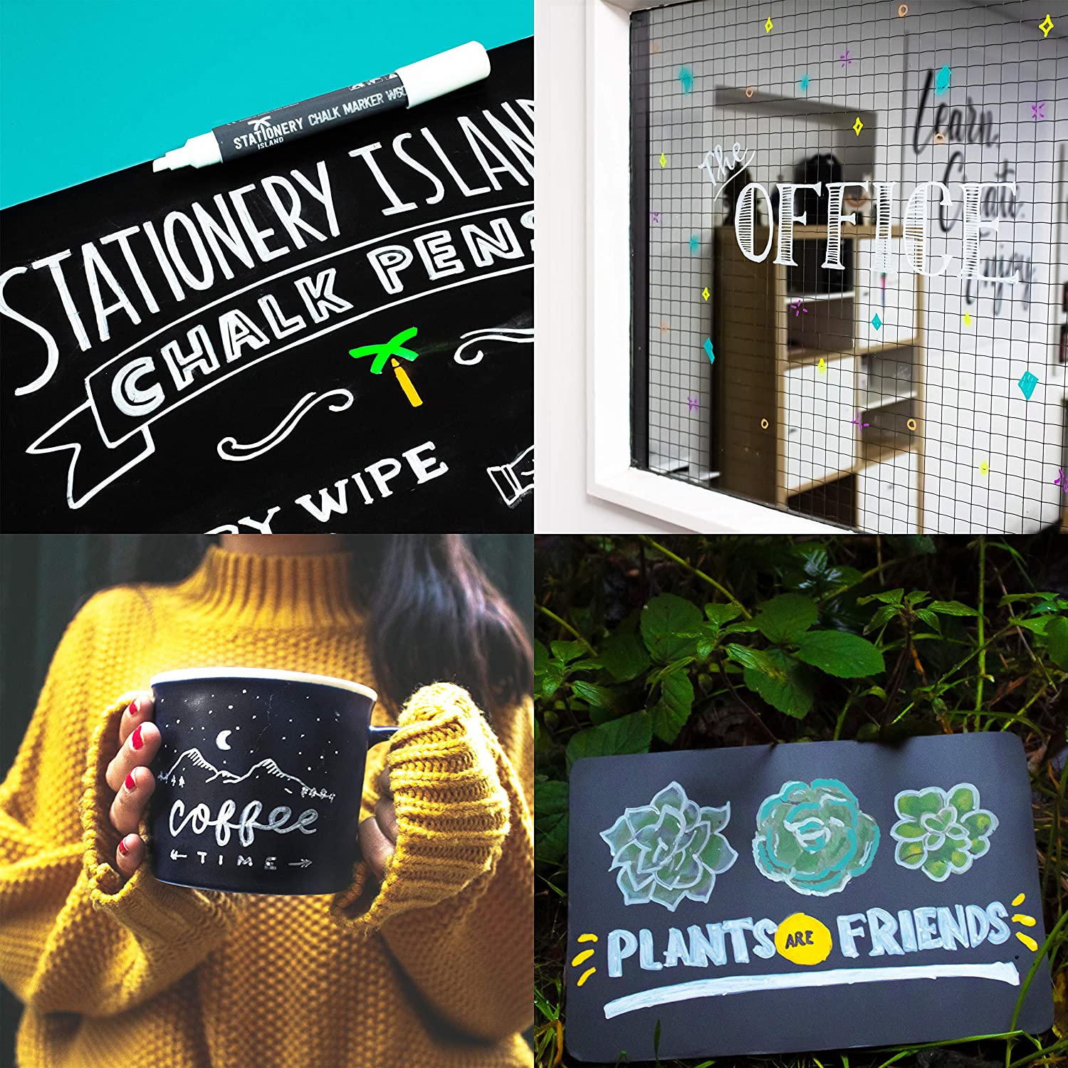 Stationery Island D30 Dry Wipe Erase White Chalk Pen 3mm Fine Bullet