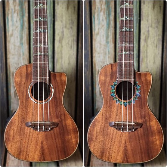 Inlay Sticker Decal for Tenor Ukulele - Soundhole Rosette/Purfling - Sun - Abalone Blue UKR-304SP-AB-T - Image 3