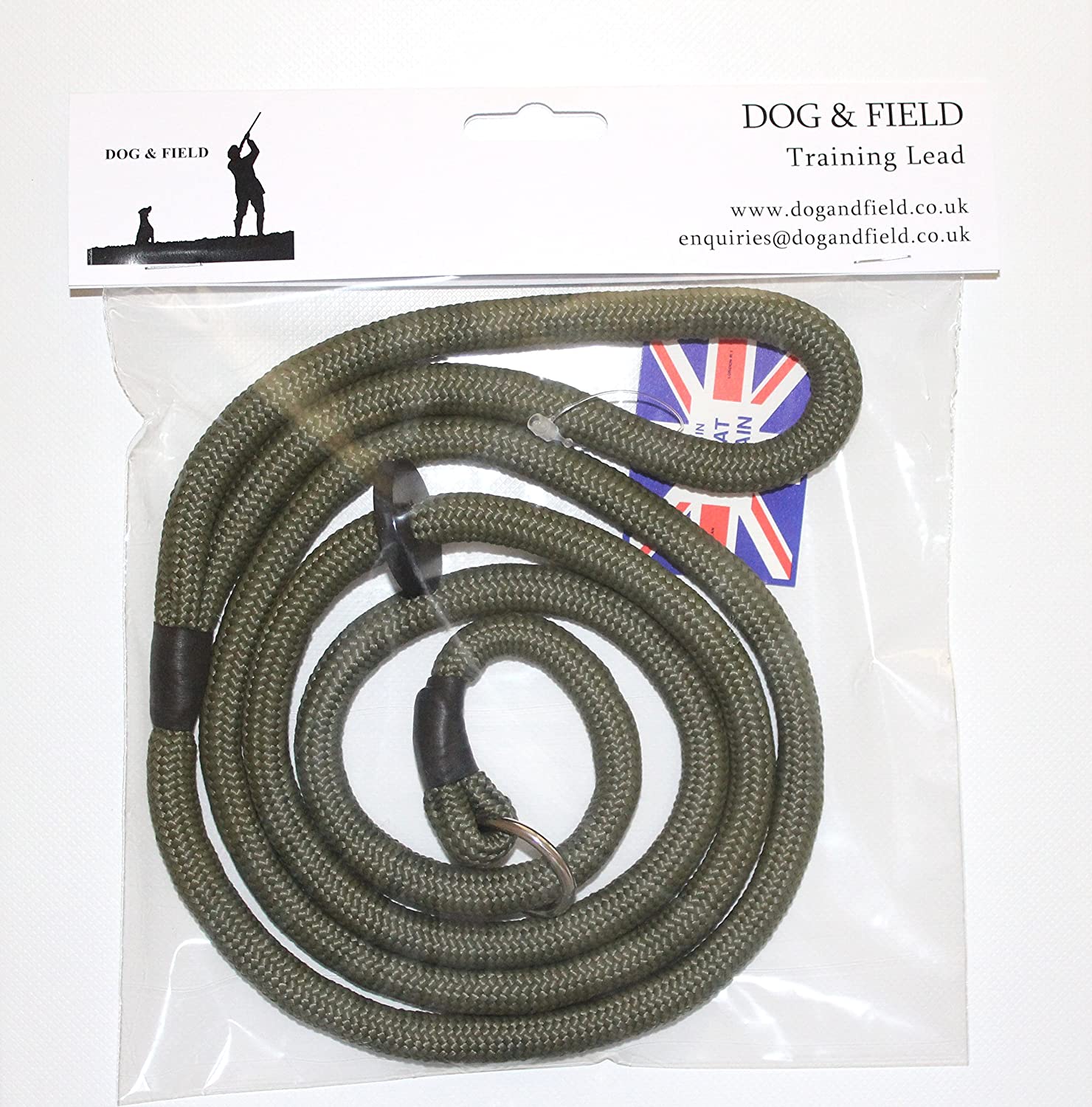 Dog & Field Deluxe Gundog Slip Lead, Green. Super Soft Braided Nylon Slip Lead for Dogs With Rubber Stopper Easy To Slip On - Image 2