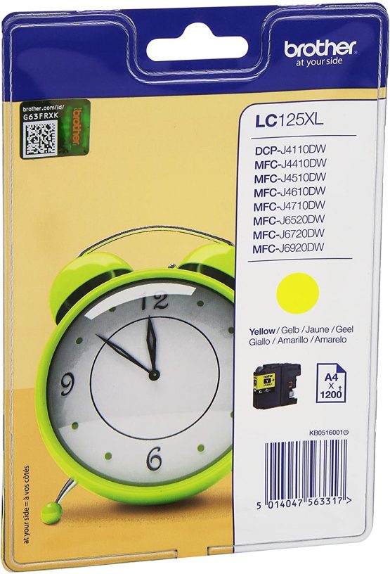 Brother LC-125XLY Brother LC123 Inkjet Cartridge, Yellow