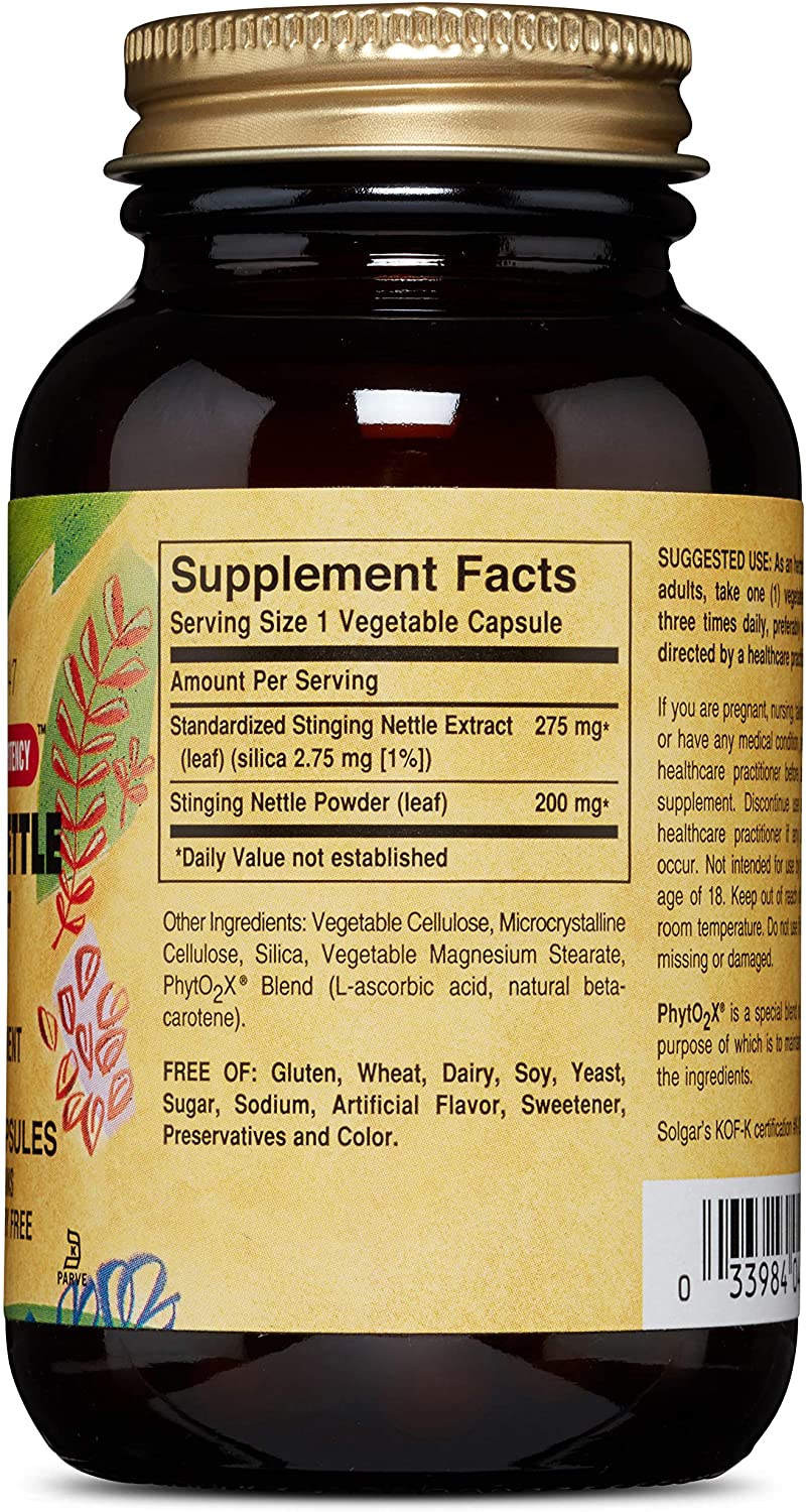 Solgar Nettle Leaf Extract Vegetable Capsules - Pack of 60 - Rich in Antioxidants - Vegan and Kosher, 60 count (Pack of 1) - Image 2