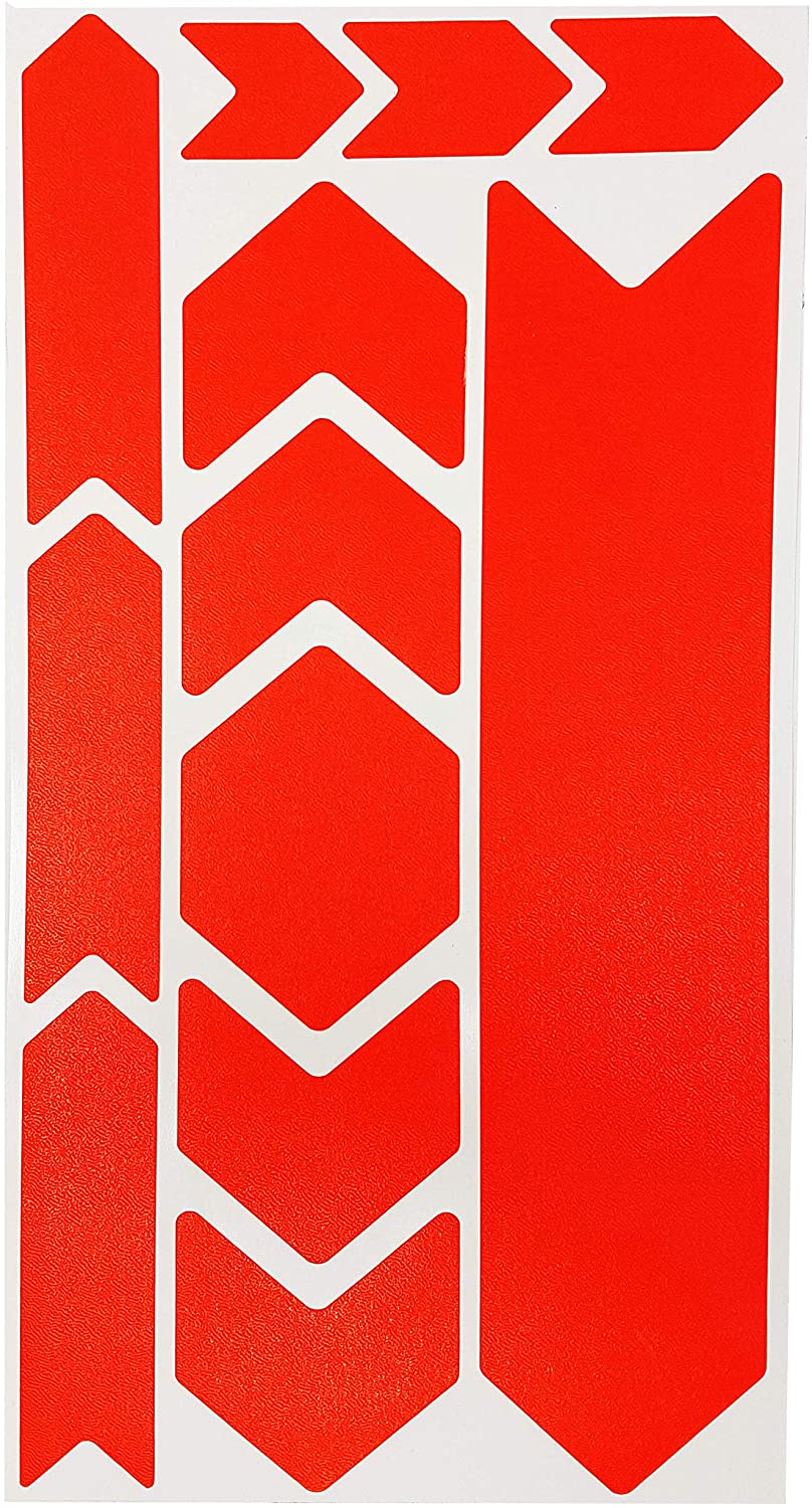 4R Quattroerre.it 16759 Rhino MTB Bike Frame Protection Sticker, Fluo Red, 35 x 17.5 cm