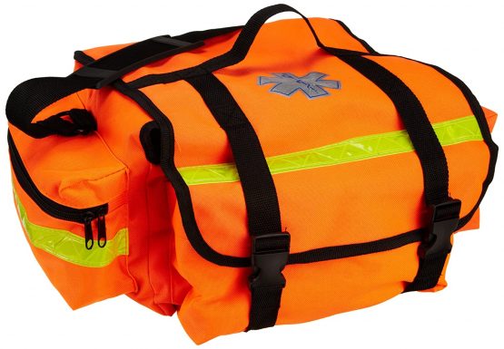 Primacare Medical Supplies KB-RO74-O First Responder Bag for Trauma, Professional Multiple Compartment Kit Carrier for Emergency Medical Supplies, Orange, 17 x 7 x 9 inches