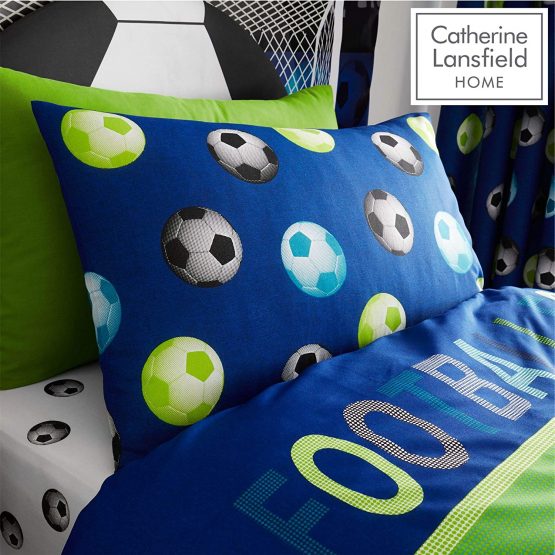 Catherine Lansfield Football Easy Care Single Duvet Set Blue - Image 3