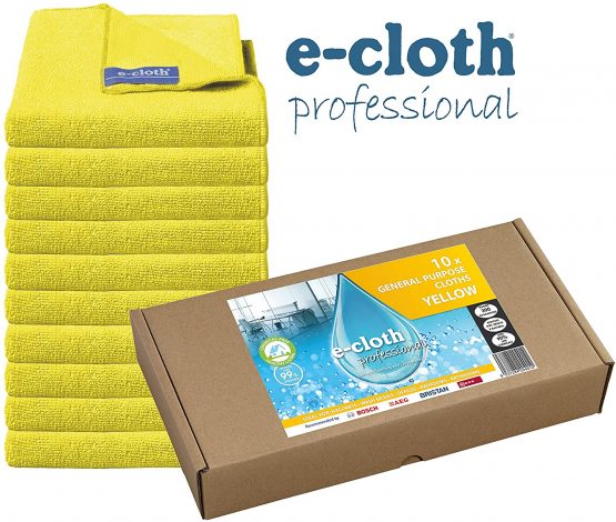 E-Cloth General Purpose Microfibre Cleaning Cloth, 300 Wash Guarantee, Daffodil Yellow, 10 Pack